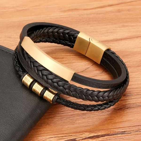 Pulsera De Cuero Cilindro - Imagen 5