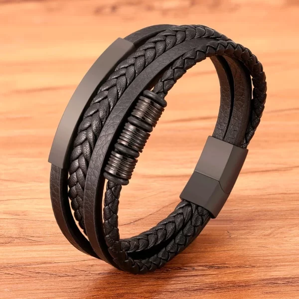 Pulsera De Cuero Cilindro