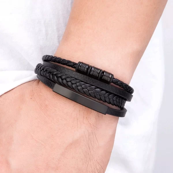 Pulsera De Cuero Cilindro - Imagen 7