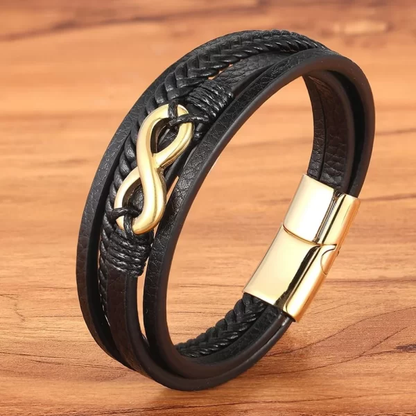 Pulsera De Cuero Multicorreas Infinito - Imagen 2
