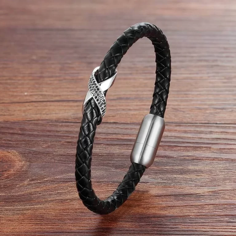 Pulsera Lazo De Cuero Infinito