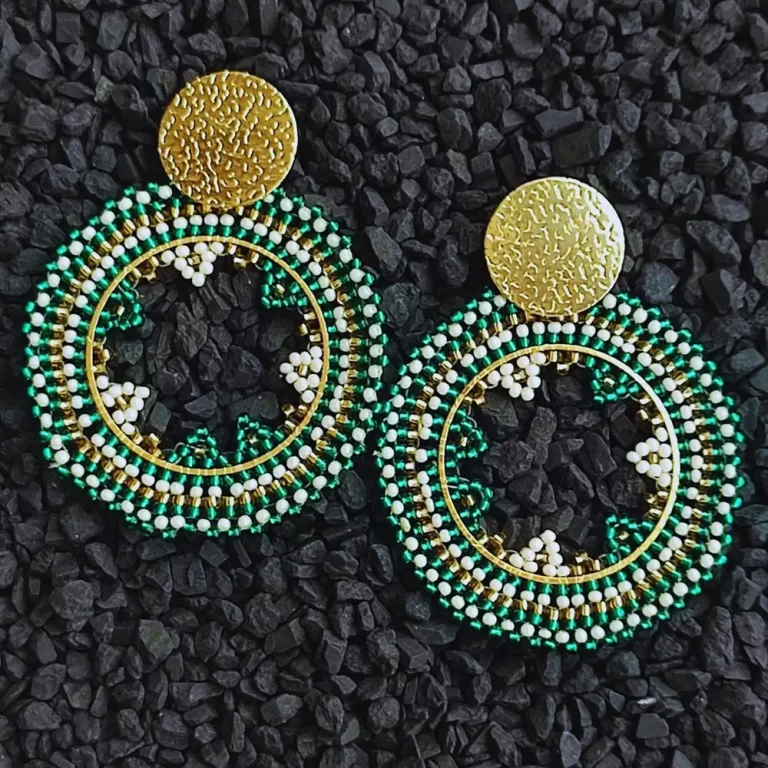 Aretes Grandes Tejidos A Mano - Glicina