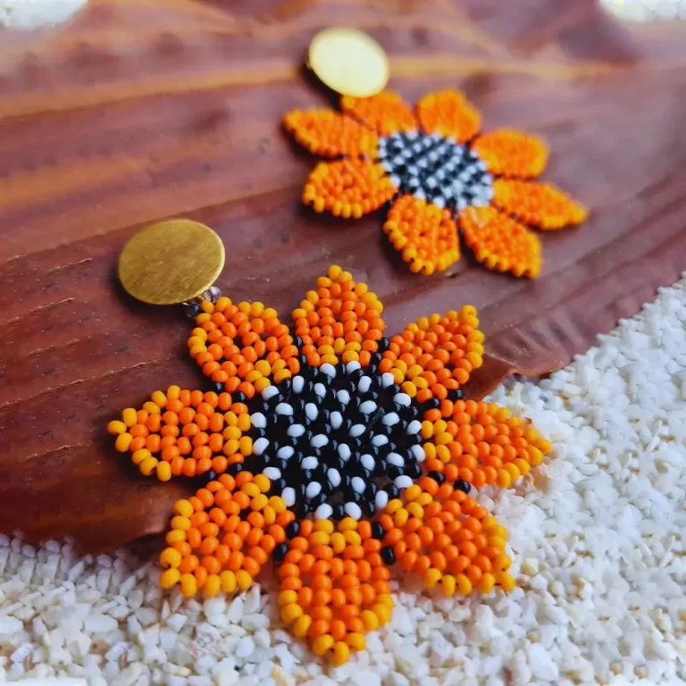 Aretes PREMIUM Grandes Tejidos A Mano - Margarita