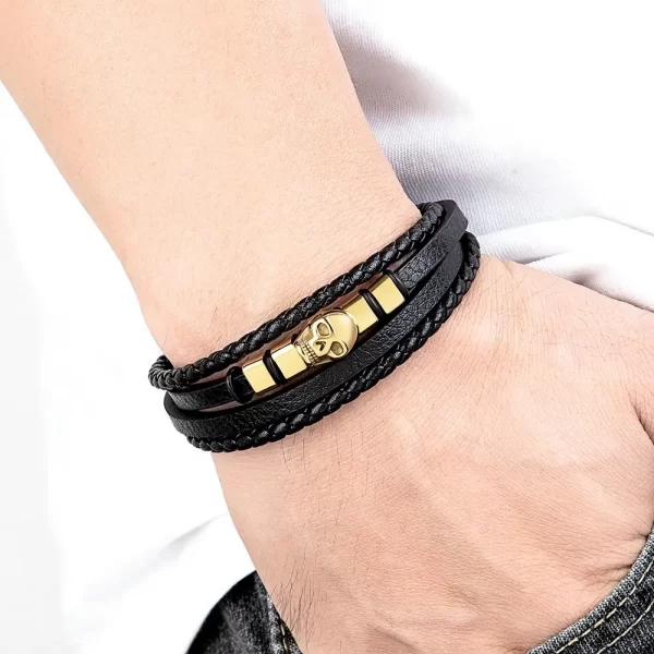 Pulsera De Cuero Calaveras - PAGO ANTICIPADO - Imagen 6