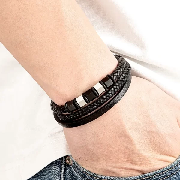 Pulsera De Cuero Cubos - PAGO ANTICIPADO - Imagen 9