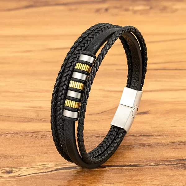 Pulsera De Cuero Multicorreas Placas Nuevo Diseño - PAGO ANTICIPADO