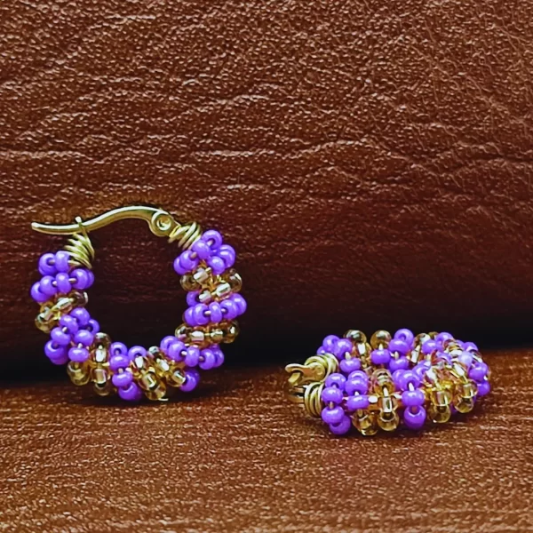 Candonga Pequeña Entorchada Color y Dorado - Imagen 6