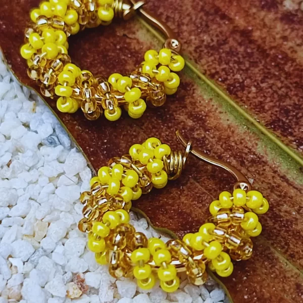 Candonga Pequeña Entorchada Color y Dorado - Imagen 5