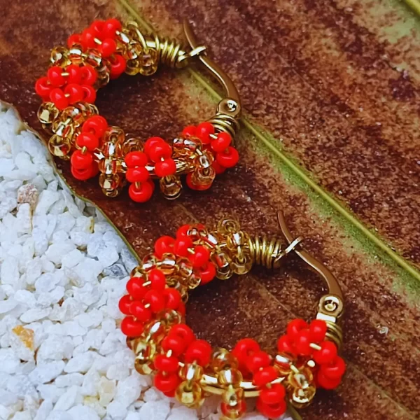 Candonga Pequeña Entorchada Color y Dorado - Imagen 2