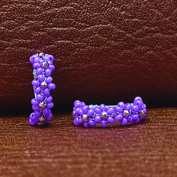 Candonga Pequeña En Plata Flor Mosaico - Imagen 4