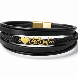 Pulsera De Cuero Dije De Bicicleta