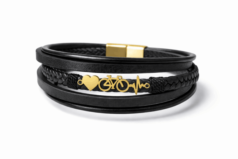 Pulsera De Cuero Dije De Bicicleta